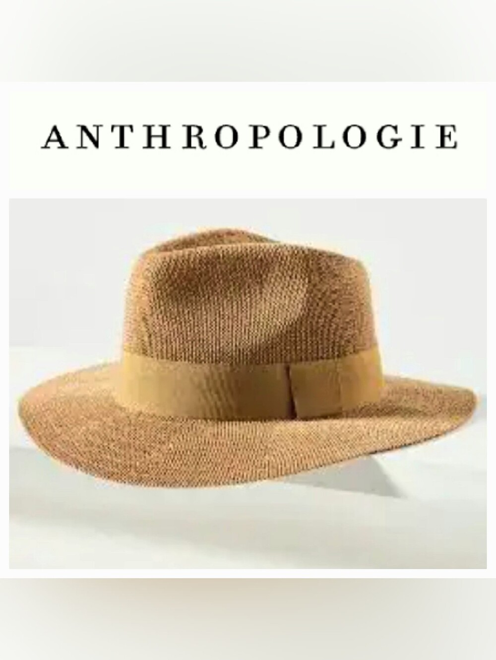 Anthropologie The Rowan Rancher Hat Lt Brown NWOT